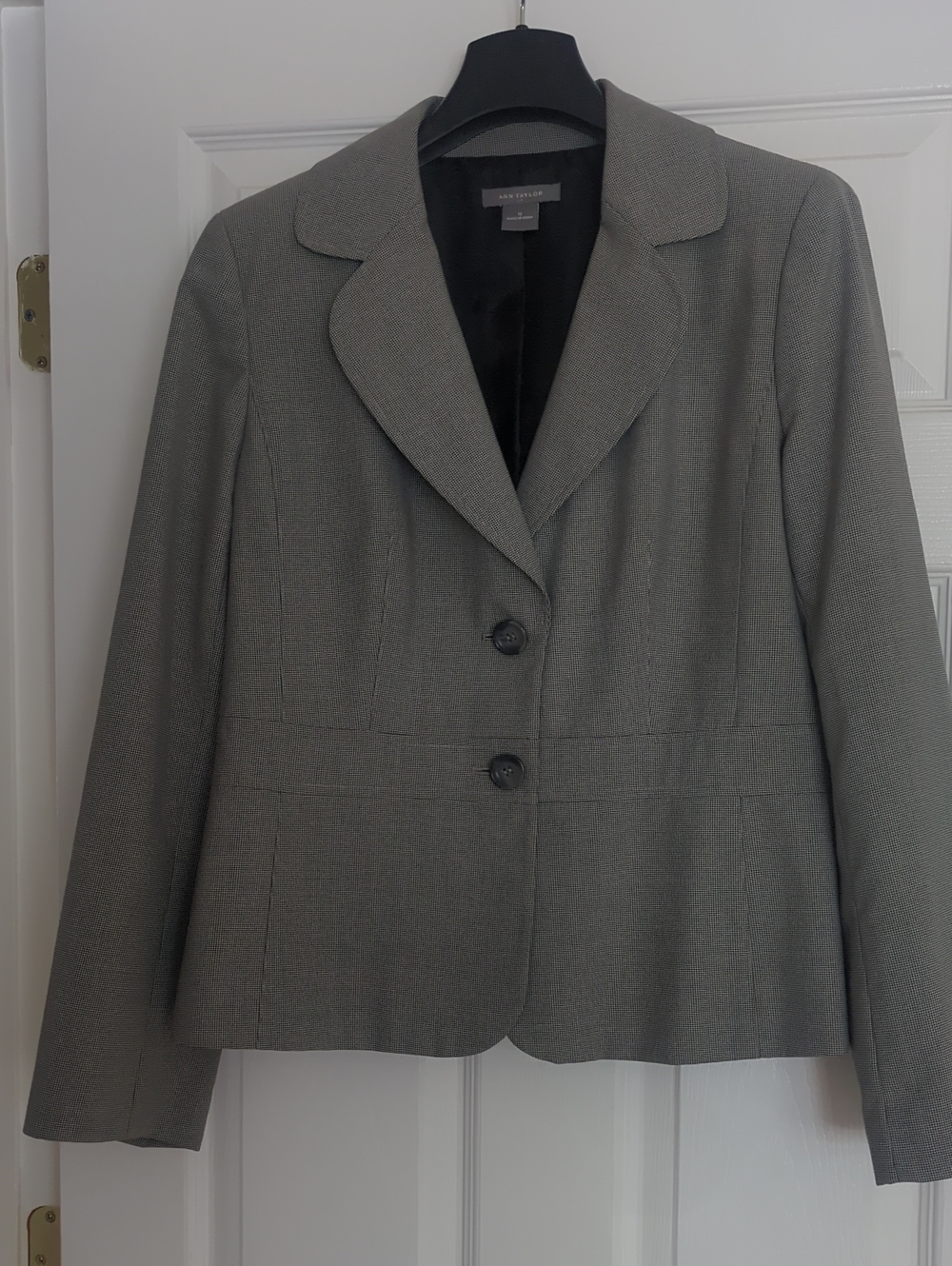 Ann Taylor Gray Tailored Two-Button Blazer